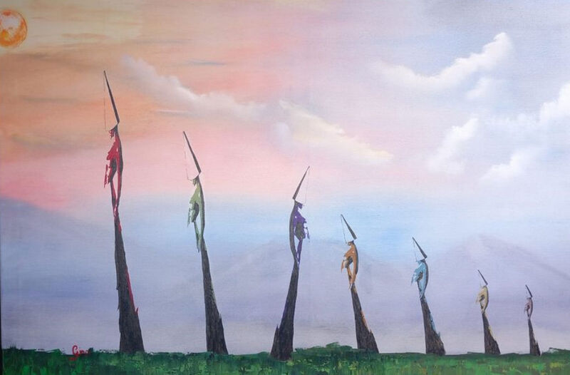 Seven Women - a Paint by Gino Tardivo